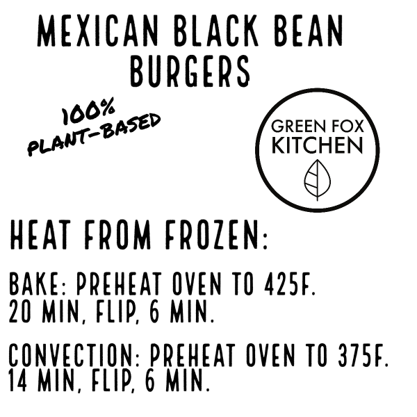 Mexican Black Bean Burgers (6) (VG) (FROZEN)