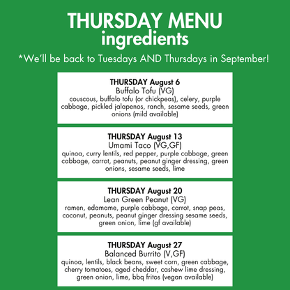 THURSDAY Lunch Clubs
