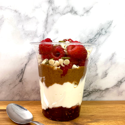 Raspberry White Chocolate Yogurt Cup (V,GF) FEB 4
