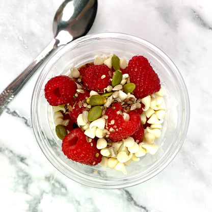 Raspberry White Chocolate Yogurt Cup (V,GF) FEB 4