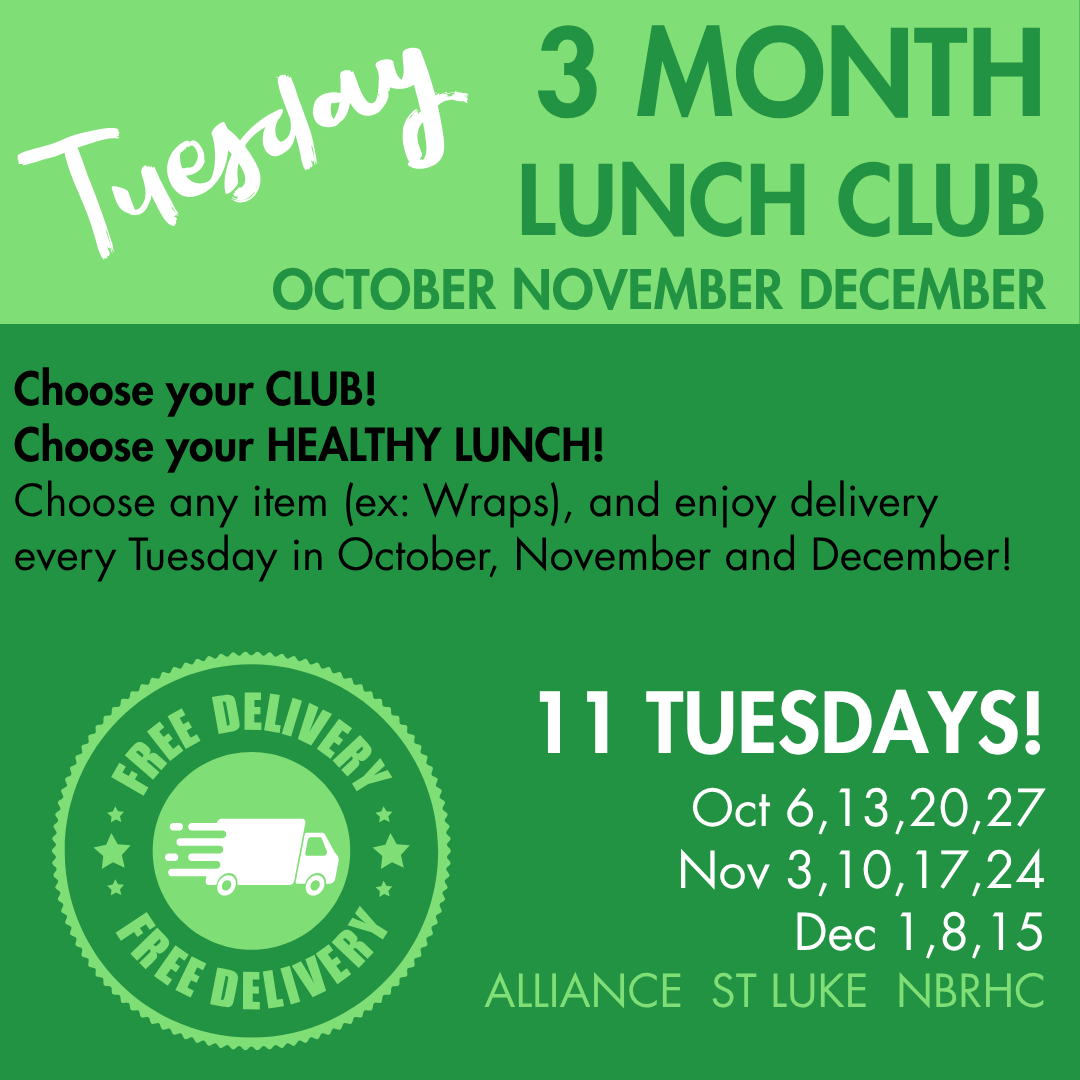 TUESDAY Lunch Clubs OCT NOV DEC