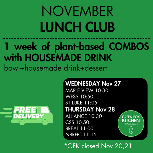 NOVEMBER Lunch Club COMBOS HOUSEMADE DRINK