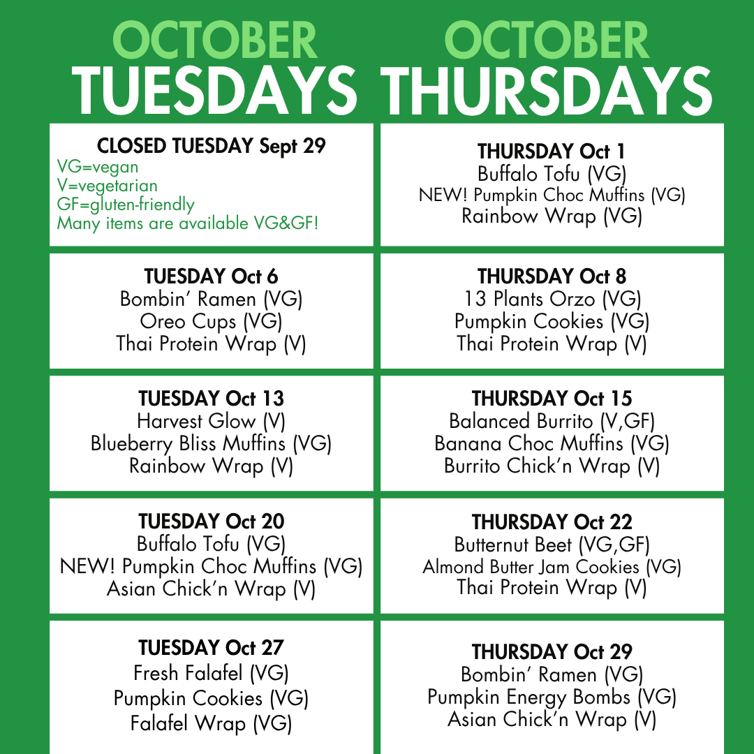 THURSDAY Lunch Clubs OCT