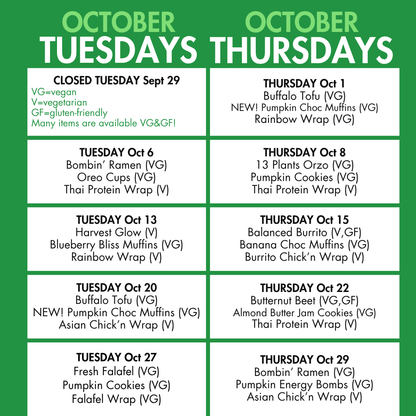 THURSDAY Lunch Clubs OCT