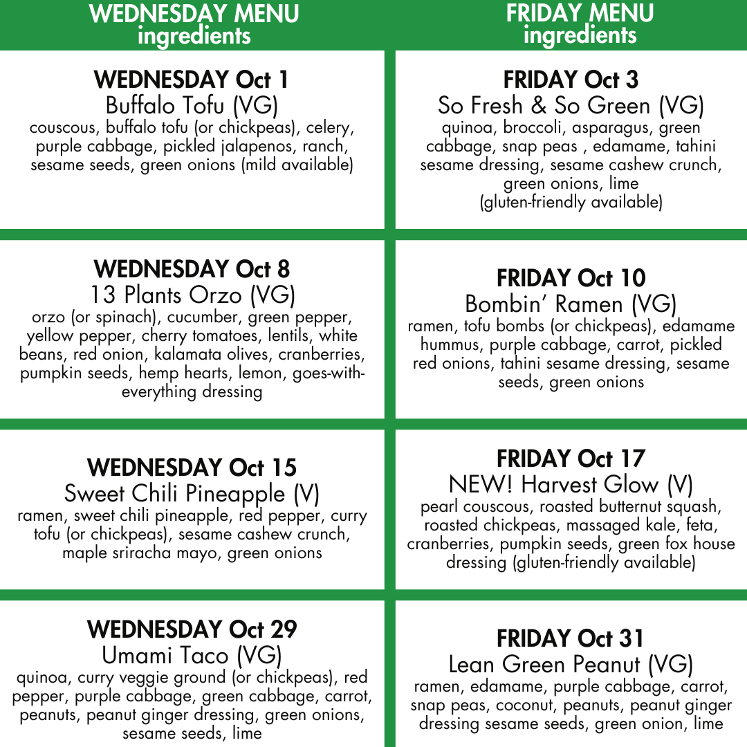 October Lunch Clubs