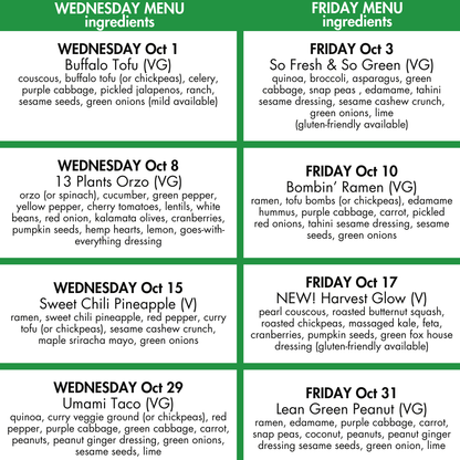 October Lunch Clubs