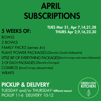 April Subscriptions