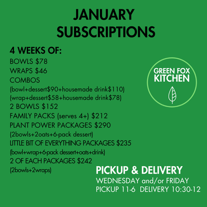 January Subscriptions