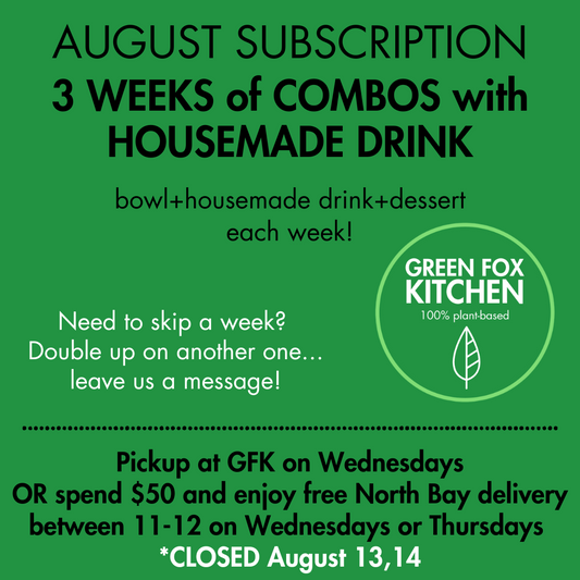 August Subscription COMBOS with HOUSEMADE DRINK